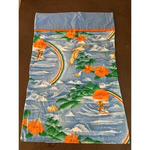Vintage Handmade Hawaiian Surfer Rainbow 29'' x‎ 20'' Pillowcase